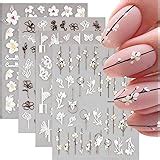 Vinfutur Blatt Nagelsticker Selbstklebend Nagelaufkleber Blumen