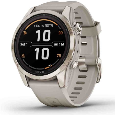 Garmin Fenix 7S Pro Sapphire Solar Edition Titane Light Gold