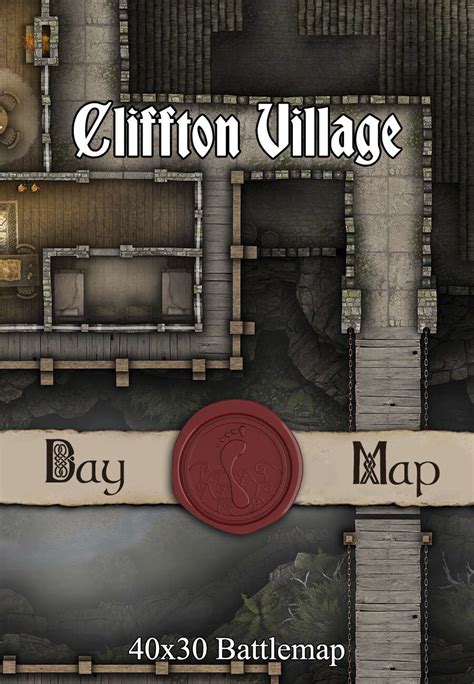 X Multi Level Battlemap Cliffton Village Seafoot Games Towns