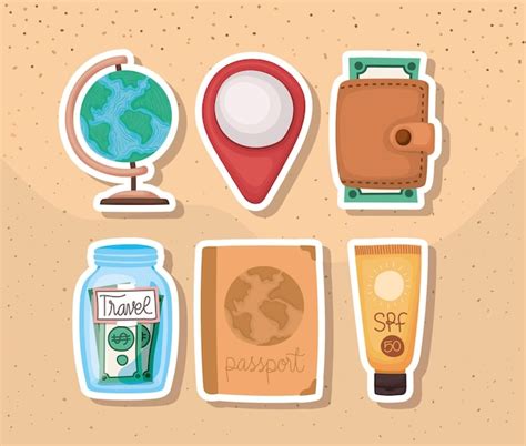 Premium Vector Travel Elements Set