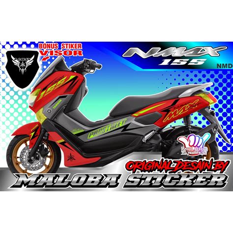 Jual Sticker Nmax Merah Stiker Stripping Motor Yamaha Nmax Merah