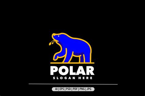 Polar bear logo design template