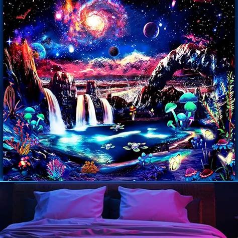 Amazon Apdidl Blacklight Galaxy Space Tapestry For Bedroom