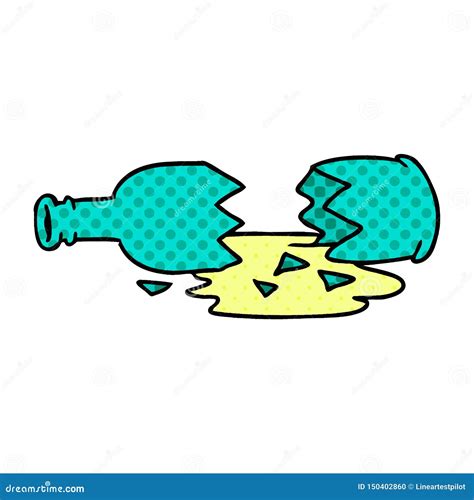 Hand Drawn Cartoon Doodle Of A Broken Bottle Stock Vector