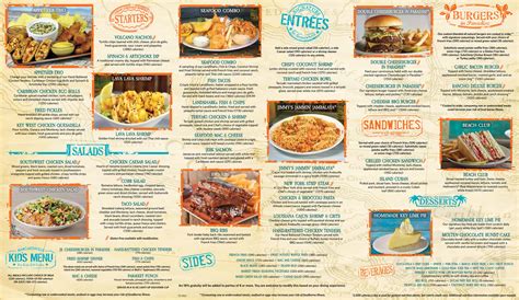 Margaritaville Restaurant - Nashville menu in Nashville, Tennessee, USA