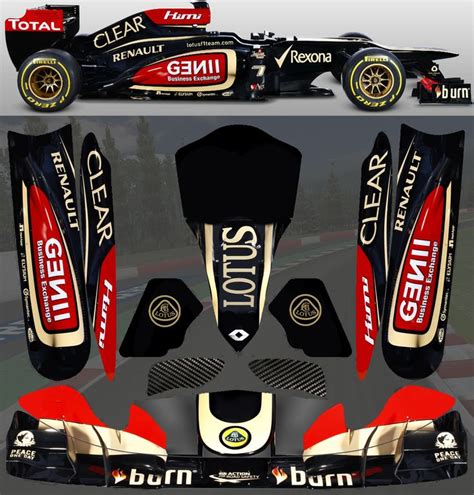 F1 Lotus Renault Sticker Kit For Tonykart OTK M4 Pods Nosecone Nassau