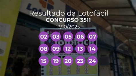 Resultado Da Lotofácil 3511