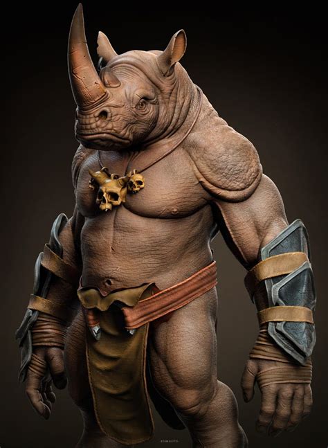 RHINO GLADIATOR, Stalyn Quito in 2024 | Rhino art, Rhino, Zbrush character