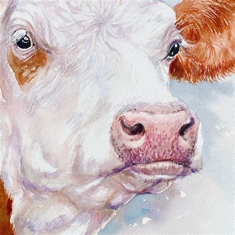 Hereford Cow _Hetty Watercolour by Arti Chauhan | Artfinder