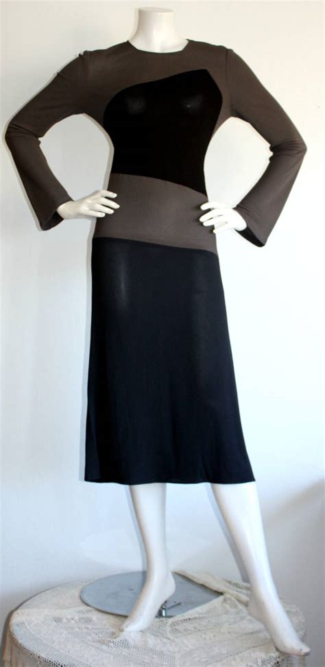 Vintage Calvin Klein Collection Color Block Dress For Sale At Stdibs