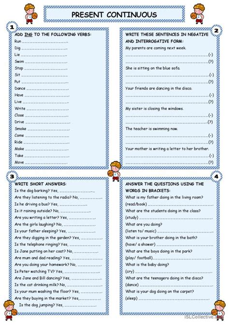 Present Continuous English Esl Worksheets Pdf And Doc