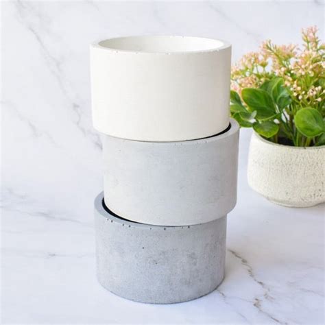 Concrete Cement Candle Jar With Lid Silicone Mold Diy Handmade Etsy