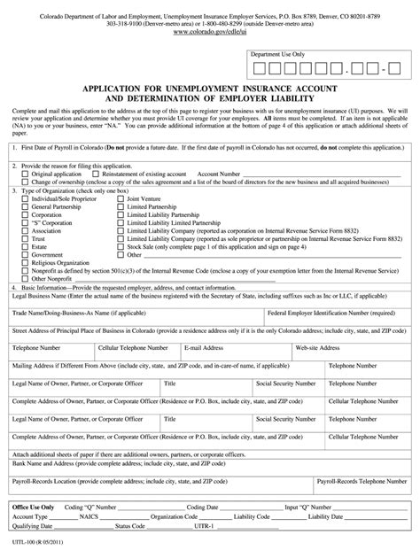 Colorado Uitl 100 Application Fill Online Printable Fillable Blank