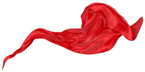 Beautiful Flowing Fabric Of Red Wavy Silk Or Satin D Rendering Image