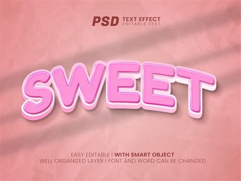 Premium Psd Sweet Editable Text Effect Mockup Template Premium Psd