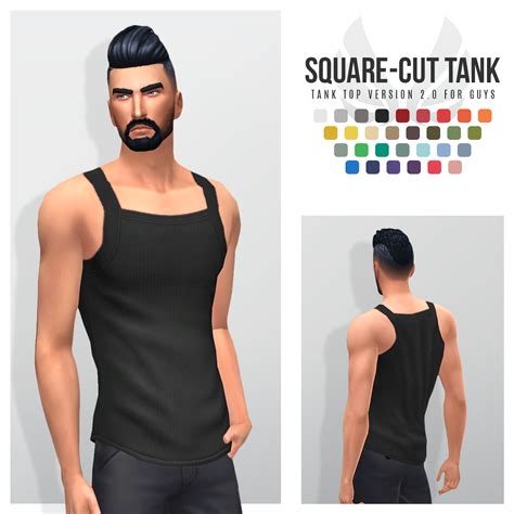 Simsational Designs Square Cut Tank Version 20 For Guys