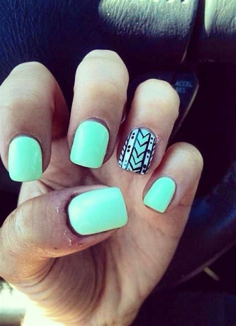 15 Cute Gel Nails Design Ideas Mint Nails Cute Gel Nails Cute Nails