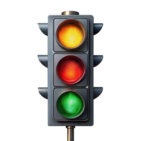 Traffic light displaying all signals on transparent background 43988973 PNG