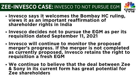 Cnbc Tv18 On Twitter In The Latest Development Around The Zee Invesco Case Invesco Has Issued