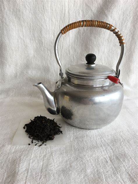 Vintage Rustic Aluminum 2 Cup Tea Pot Tea Kettle Loose Tea Etsy Tea Pots Vintage Tea Loose Tea