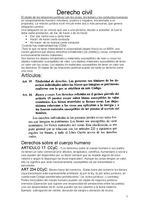 D Civil 2do Parcial Catedra Corodoba Lavalle Derecho Civil El Objeto De Las Relaciones