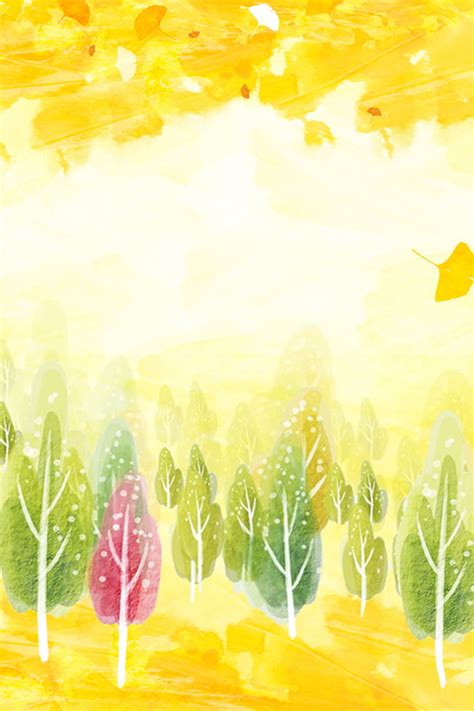 Fall Plant Yellow Leaves Yellow Background Wallpaper Image For Free ...