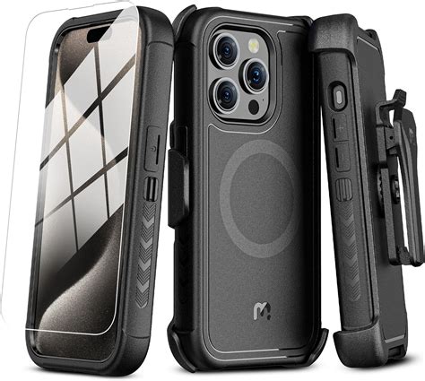 Mybat Pro Maverick Series Iphone 15 Pro Case With Belt Clip Holster [compatible With