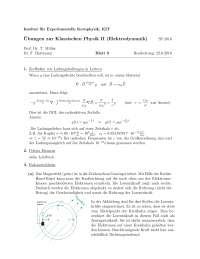 Aufgaben Zur Klassischen Physik II Elektrodynamik KIT Docsity