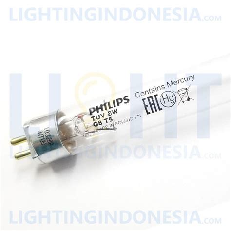 Jual PHILIPS TUV Lampu T5 8W Germicidal UV Steril Anti Virus G8T5 UVC