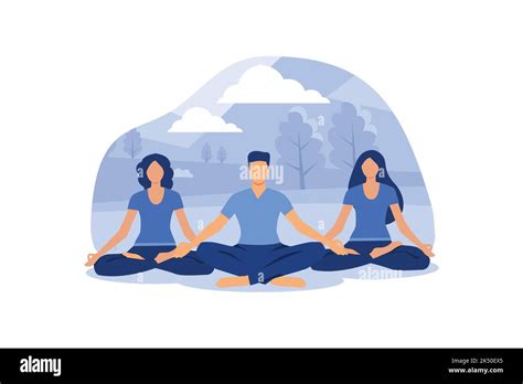 Meditation Concept Vector Yoga Health Benefits Of The Body Mind And