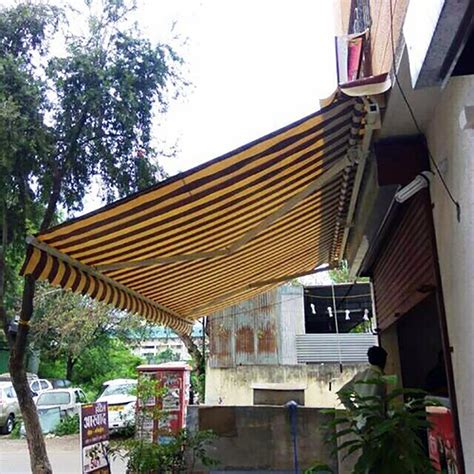 PVC Retractable Patio Awnings, For Exterior Shade, Shape: Rectangular ...