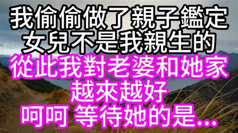 我偷偷做了親子鑑定，女兒不是我親生的，從此，我對老婆和她家越來越好，呵呵，等待她的是 Youtube