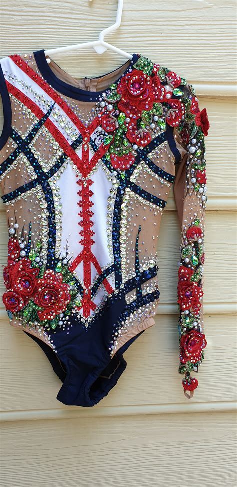 Red Roses White Rhythmic Gymnastics Leotard Champion Leotards