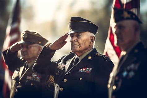 Premium Photo | Us army military veteran saluting in american flag on ...