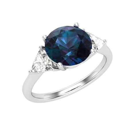 Alexandrite Trilogy Engagement Ring Temple Grace NZ