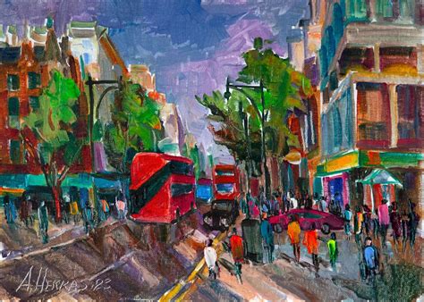 OXFORD STREET Oil painting by Andriy Nekrasov | Artfinder