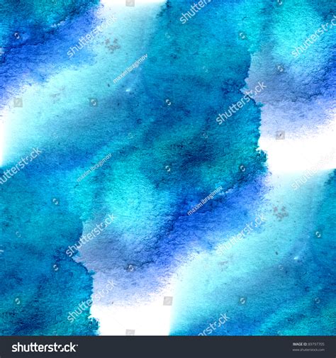 Blue Paint Watercolor Seamless Water Color Texture With Spots And