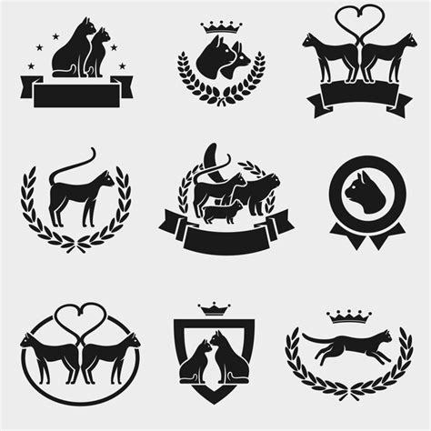 Premium Vector Cat Labels And Icons Set Collection Icon Cat Vector