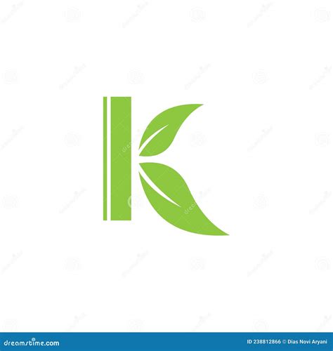 Initial Letter K With Leaf Luxury Logo Stock Vector Illustration Of