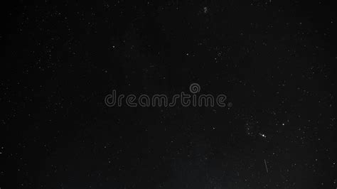 Starry Deep Night Sky Motion View Of Orion Constellation And Falling