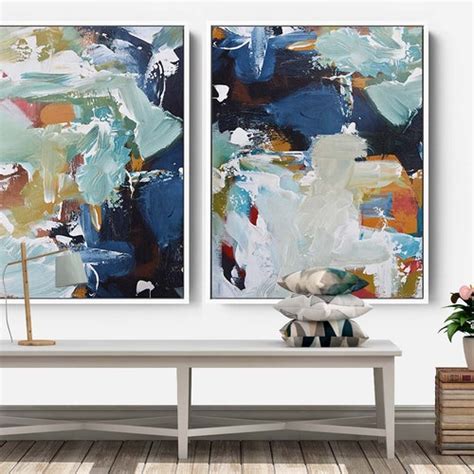 Large Abstract Art From Original Painting Framed Canvas Print Etsy Uk