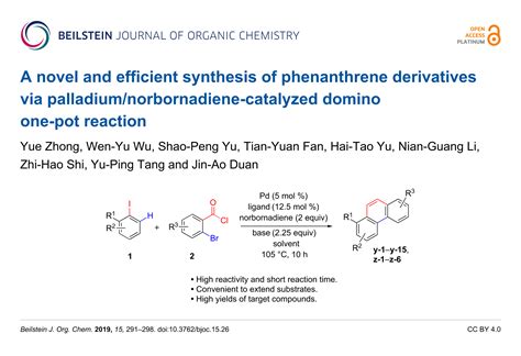 Bjoc A Novel And Efficient Synthesis Of Phenanthrene Derivatives Via