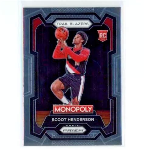 SCOOT HENDERSON 2023 24 Panini Prizm Monopoly Trail Blazers Rookie 75