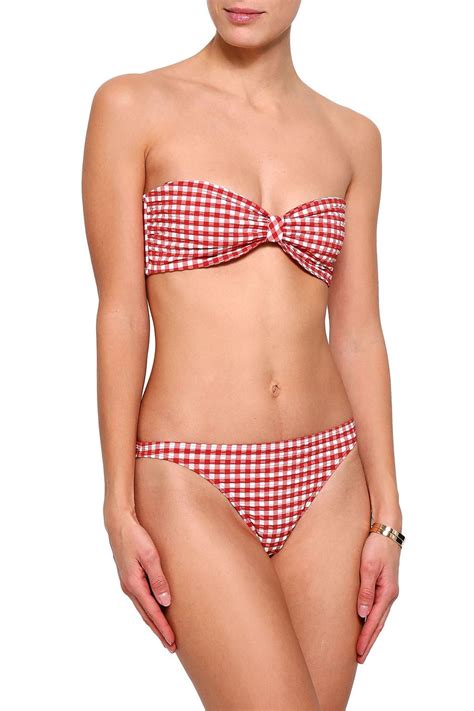 TORY BURCH Gingham Seersucker Bikini Briefs THE OUTNET