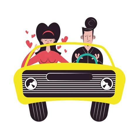 100 000 Couple Driving Cartoon Vector Images Depositphotos