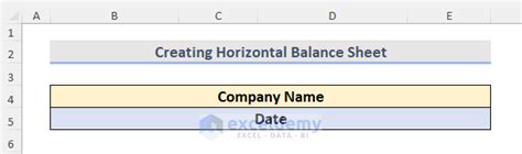 Create Horizontal Balance Sheet Format in Excel - ExcelDemy