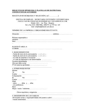 Completable En línea fcecon unr edu SOLICITUD DE BSQUEDA Y PLANILLAS DE