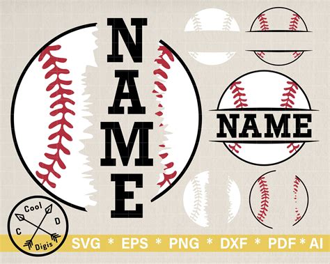 Baseball Name Svg Clipart For Cricut Baseball Team Svg Baseball Cut