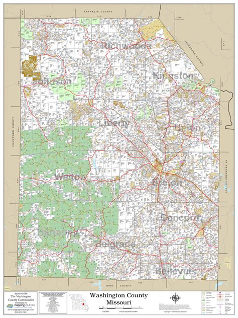 Washington County Missouri 2023 Wall Map | Mapping Solutions