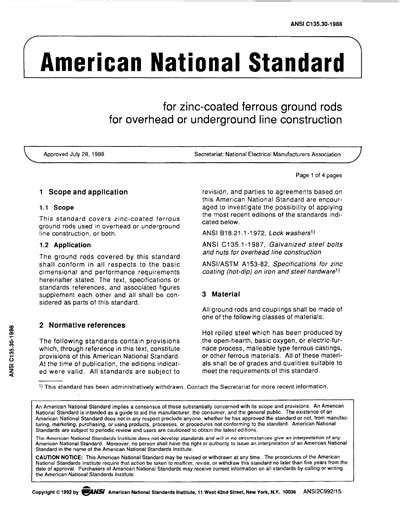 Ansi Std C American National Standard For Zinc Coated